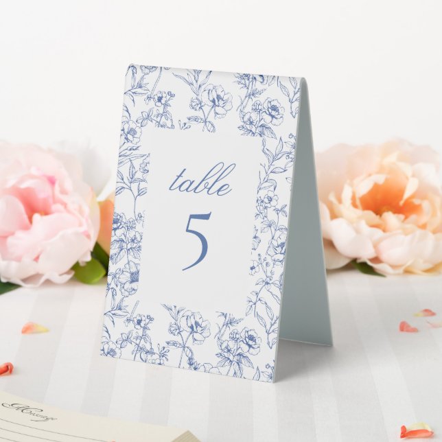 Plaque De Table Mariage Floral Blue Toile (In SItu (Mariage))