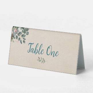 Plaque De Table Mariage floral de Sage de Blush Numéro de table