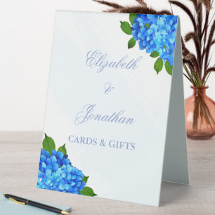 Plaque De Table Mariage Floral d'Hydrangea Bleu