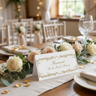Plaque De Table Mariage floral formel or et blanc royal