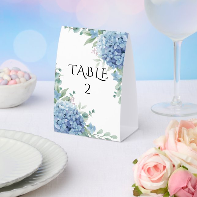 Plaque De Table Mariage Floral Hydrangea Bleue  (Insitu (mariage))