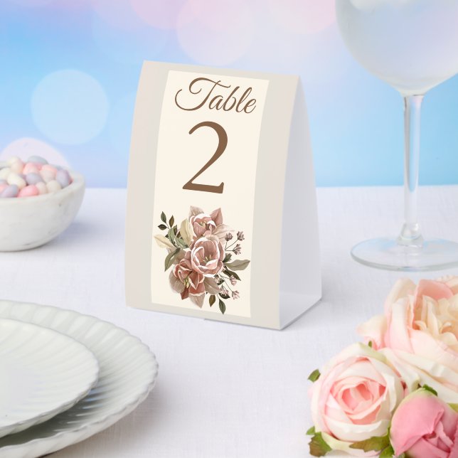 Plaque De Table Mariage Floral Rose Poussiéreux (Insitu (mariage))