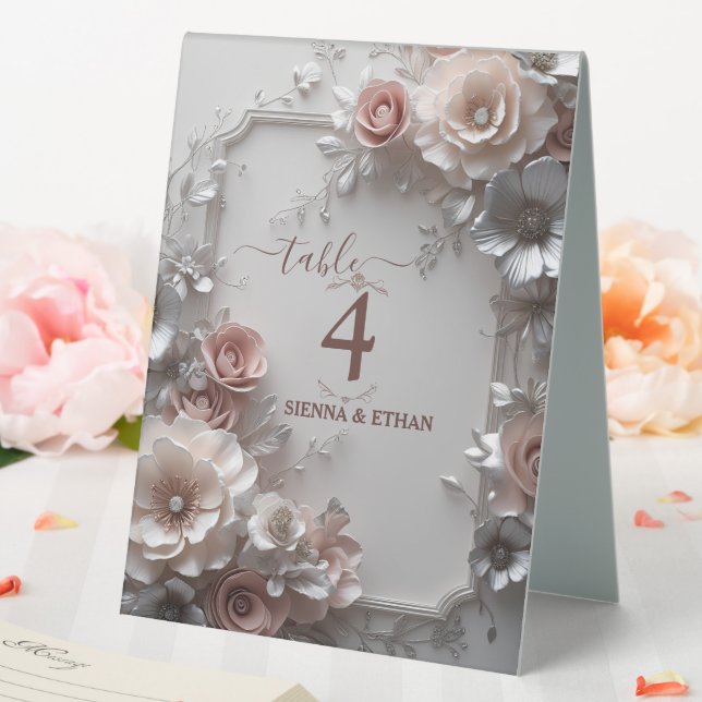 Plaque De Table Mariage floral rustique élégant Numéro de table (In SItu (Mariage))