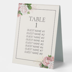 Plaque De Table Mariage floral Vintage rose vif Numéro de table