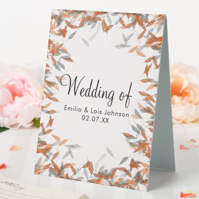 Plaque De Table Mariage Flottant Pampas Feuille Tombante Rustique  (In SItu (Mariage))
