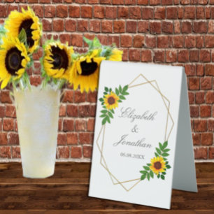 Plaque De Table Mariage géométrique tournesol