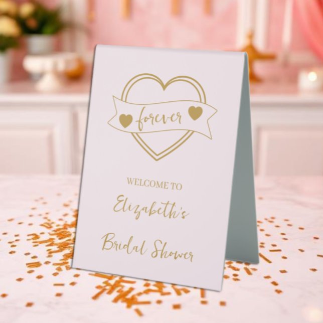 Plaque De Table Mariage Gold Forever Hearts Shower de Mariée (Créateur téléchargé)