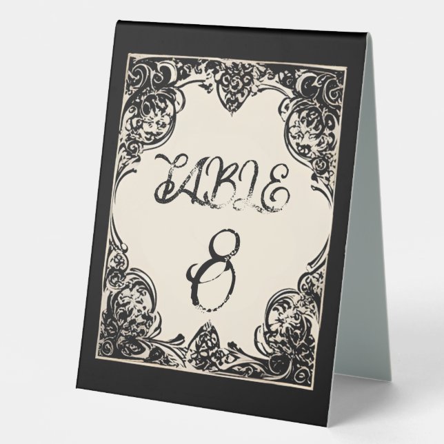 Plaque De Table Mariage gothique personnalisable (Recto)