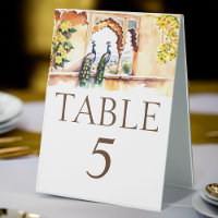 Mariage indien paon palais Jaipur numéros de table