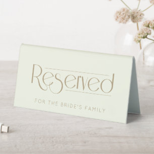 Plaque De Table Mariage ivoire Beige Réservé Table Tente Signal