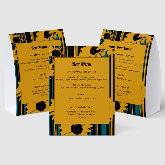Plaque De Table Mariage Moderne Tournesol Bleu Canard Or (Insitu (multi))