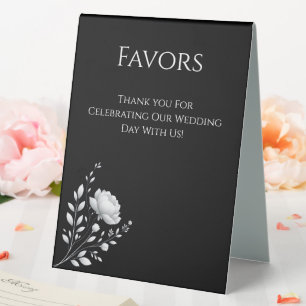 Plaque De Table Mariage noir et blanc moderne