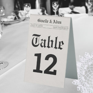 Plaque De Table Mariage nostalgique du journal Numéro de table Ten
