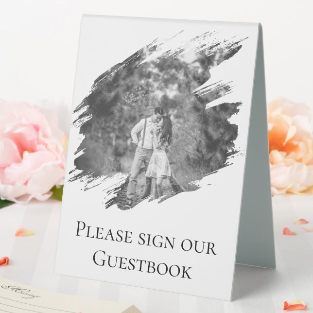 Plaque De Table Mariage photo moderne Brushstroke | BLANCHE (In SItu (Mariage))