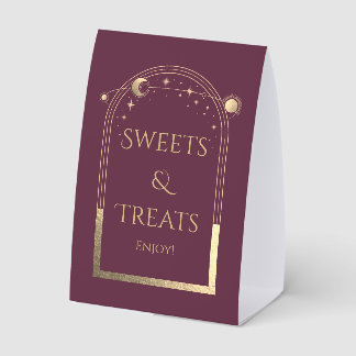 Plaque De Table Mariage Plum Gold Celestial Sweets & Treats