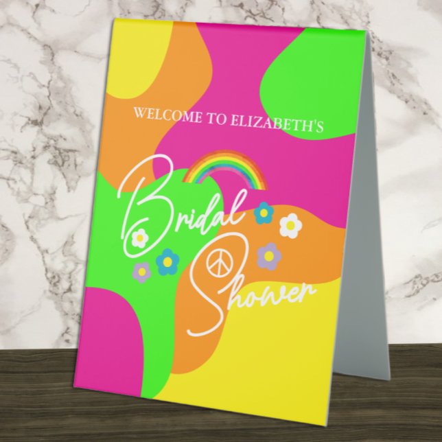 Plaque De Table Mariage rétro funky (Créateur téléchargé)