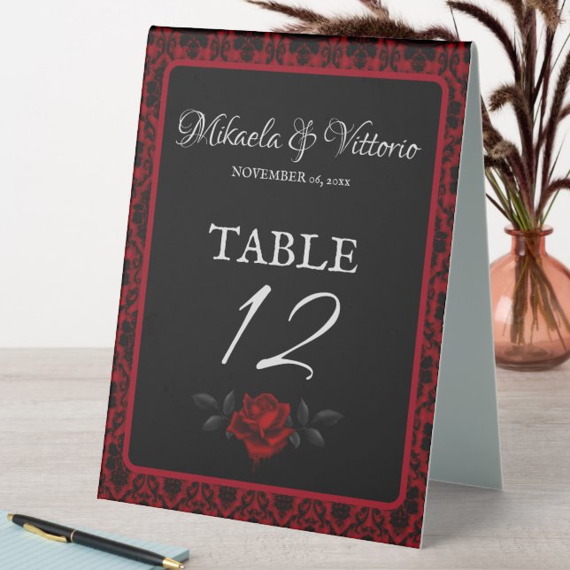 Plaque De Table Mariage Rose gothique foncé (En SItu (Tableau))
