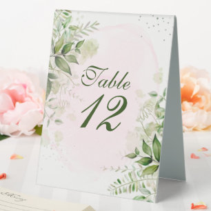 Plaque De Table Mariage rose rose pâle rouge de verdure