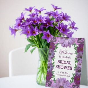 Plaque De Table Mariage Royal Fête Fleurie Violet