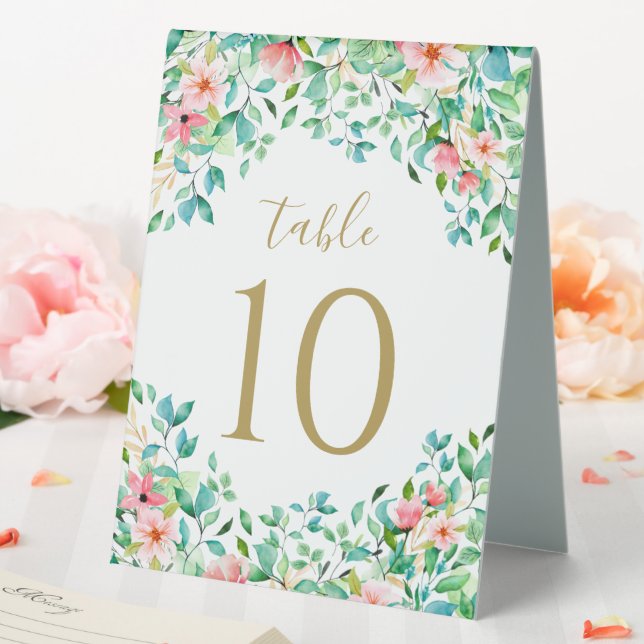 Plaque De Table Mariage tropical floral sur la plage (In SItu (Mariage))