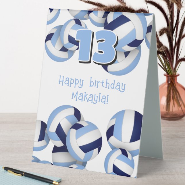 Plaque De Table marine bleu clair volleyballs anniversaire de enfa (En SItu (Tableau))