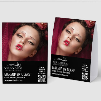 Plaque De Table Marketing de l'artiste maquilleur avec photo et lo