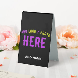 PLAQUE DE TABLE MARQUE VERIFIEE NOIRE PERSONNALISABLE MODERNE ET C
