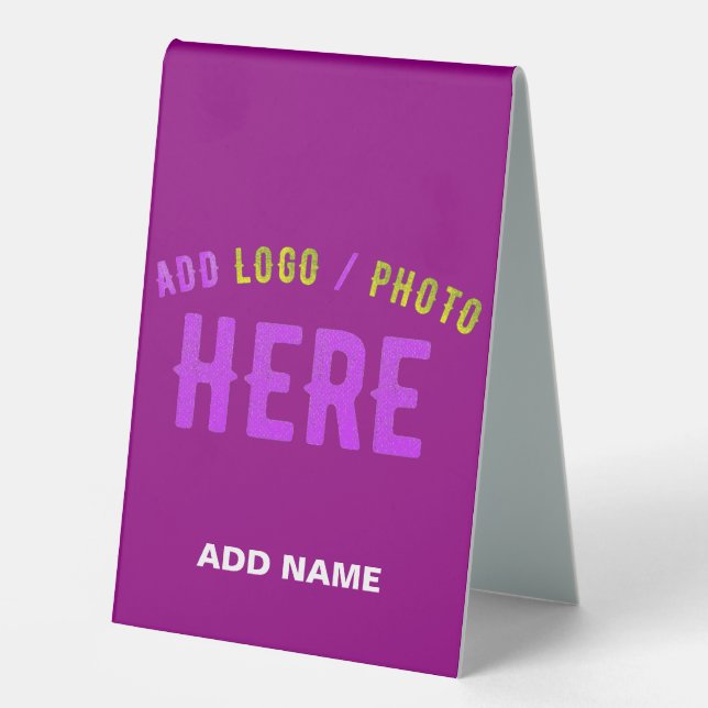 PLAQUE DE TABLE MARQUE VERIFIEE VIOLETTE PERSONNALISABLE MODERNE E (Recto)