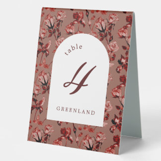 Plaque De Table Maximalisme botanique sauvage brun pour un mariage