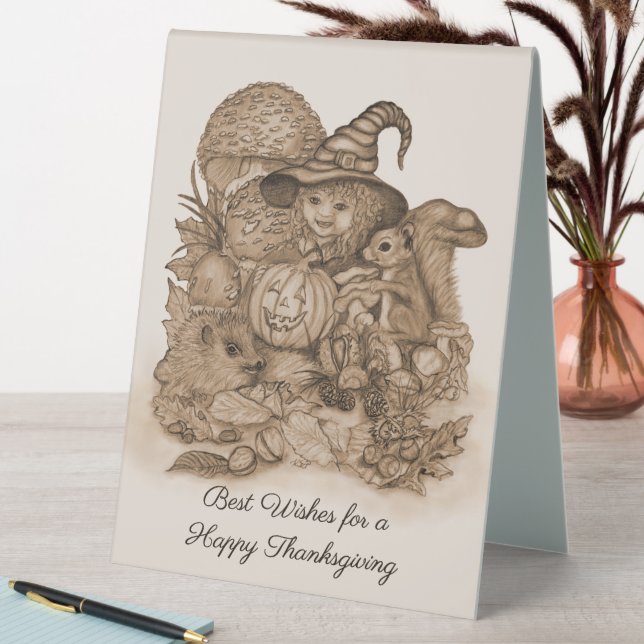 Plaque De Table Meilleurs voeux pour un Bon thanksgiving (En SItu (Tableau))