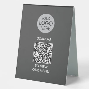 Plaque De Table Menu Analyser le code QR pour afficher   Logo d'en