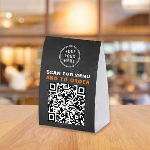 Plaque De Table Menu Code QR et Tableau à Craie de Commande