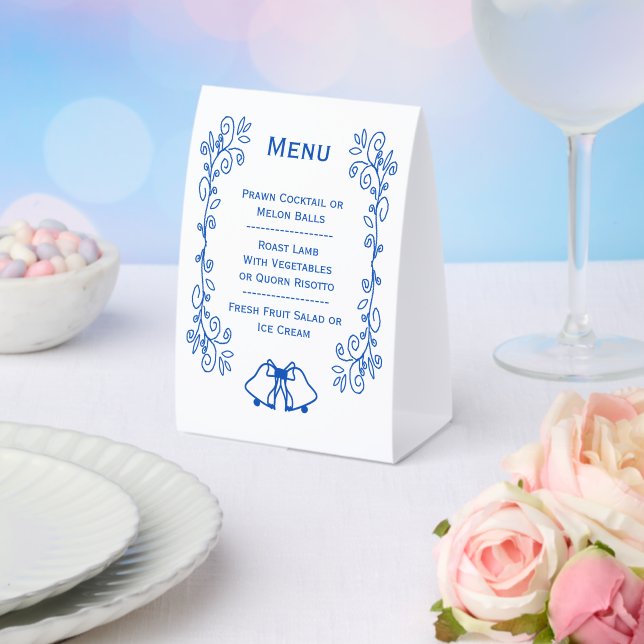 Plaque De Table Menu de mariage Bells Blue Sapphire  (Insitu (mariage))