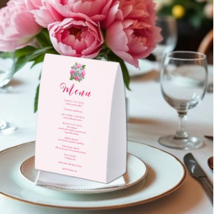 Plaque De Table Menu de mariage Bouquet de pivoines