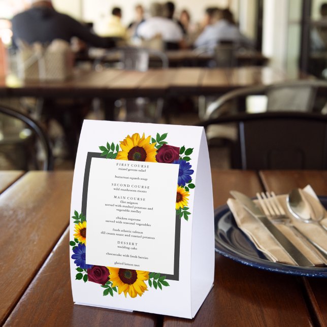 Plaque De Table Menu de mariage floral Rose Tournesol (Insitu (restaurant))