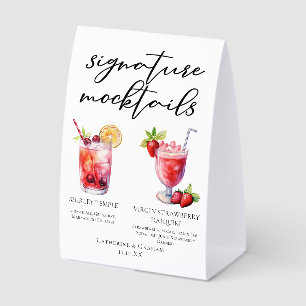 Plaque De Table Menu des Shirley Temple Strawberry Daiquiri sans a