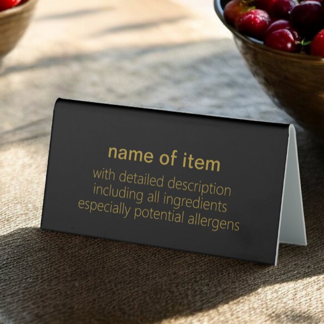 Plaque De Table Menu Description de l'élément Buffet Or simple sur (Créateur téléchargé)