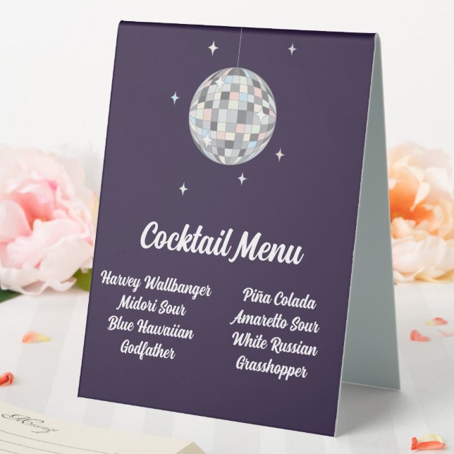 Plaque De Table Menu Disco Ball (In SItu (Mariage))