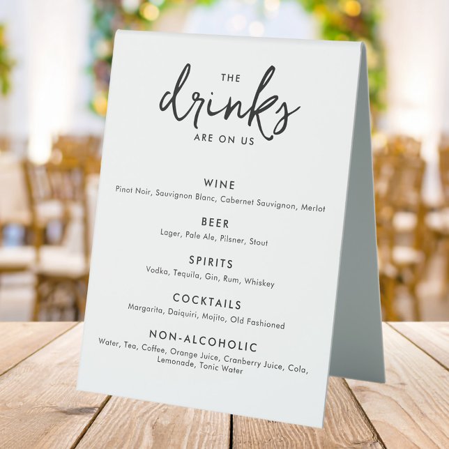Plaque De Table Menu du bar à boissons minimaliste moderne pour Ma (Créateur téléchargé)