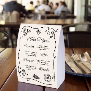 Plaque De Table Menu Fantaisiste & Capricieux