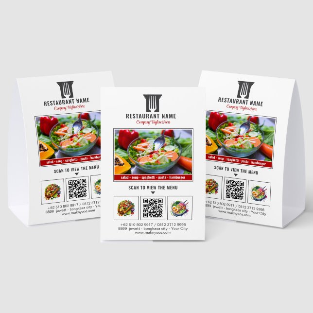 Plaque De Table Menu QR Code Restaurant Logo Personnalisé Photo De (Insitu (multi))