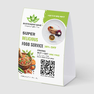 Plaque De Table Menu QR Code Restaurant Logo personnalisé Photo de