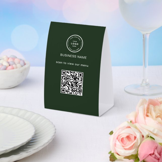 Plaque De Table Menu QR Code Restaurant Logo Rustique Business Ped (Insitu (mariage))