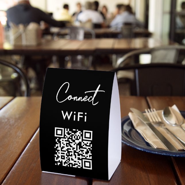 Plaque De Table Menu sans contact QR Connect WiFi Noir (Insitu (restaurant))