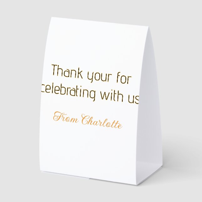 Plaque De Table merci de célébrer avec nous jaune noir simple (Recto)