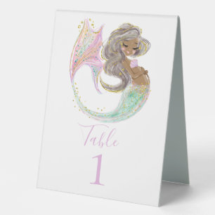 Plaque De Table Mermaid Future Maman Baby shower. Sous La Mer. Ong
