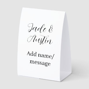 Plaque De Table message de nom de couple de mariage date romantiqu