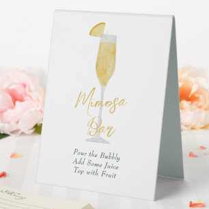Plaque De Table Mimosa Bar Brunch Cocktail Mariage Fête des mariée
