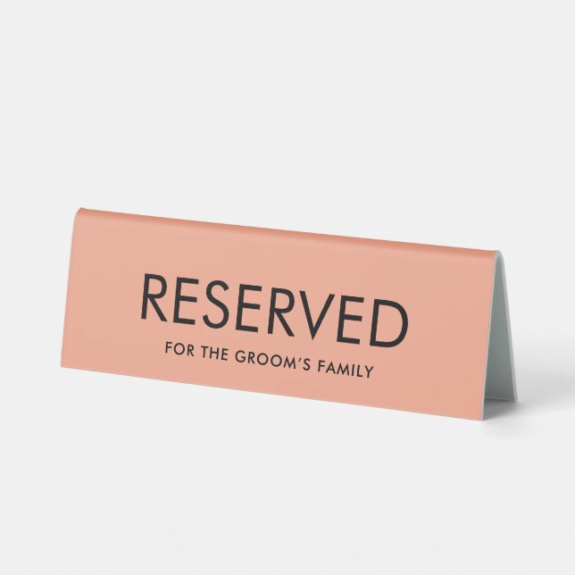 Plaque De Table Minimalist Elegant Reserved Table Tent Sign  (Verso)