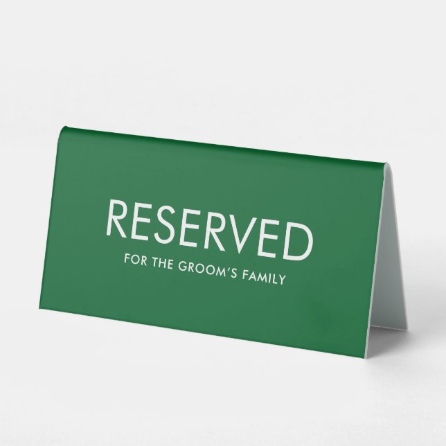 Plaque De Table Minimalist Elegant Reserved Table Tent Sign  (Recto)